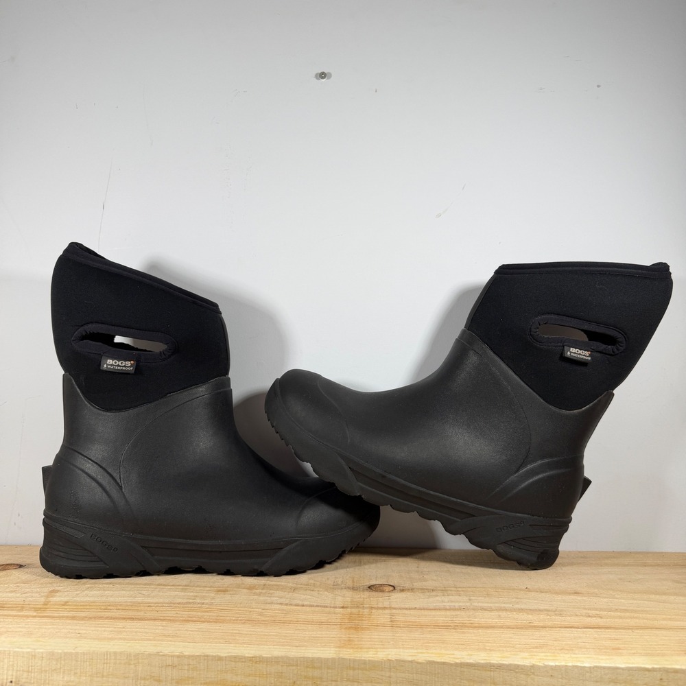 Bogs Bozeman Boots Mens Size 10 Black Mid Waterproof Insulated Winter Rain 71972 - Picture 3 of 6